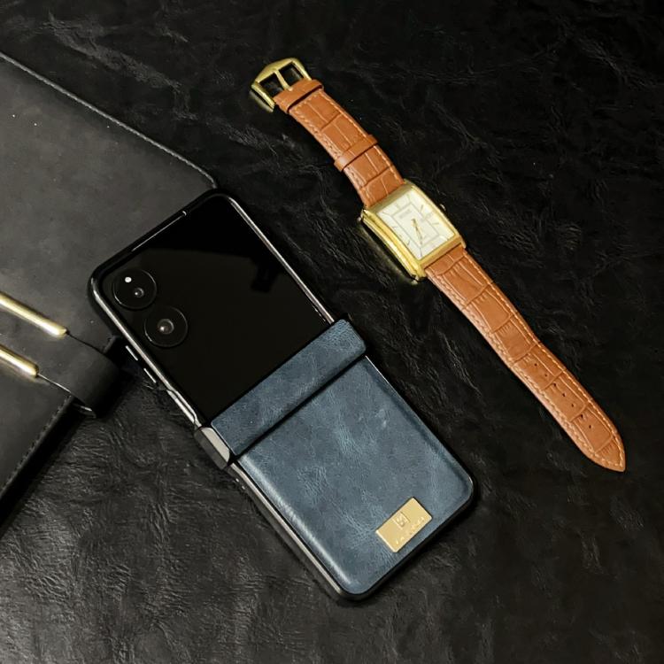 For Xiaomi Mix Flip 2 Crazy Horse Texture Three-stage Leather Phone Case