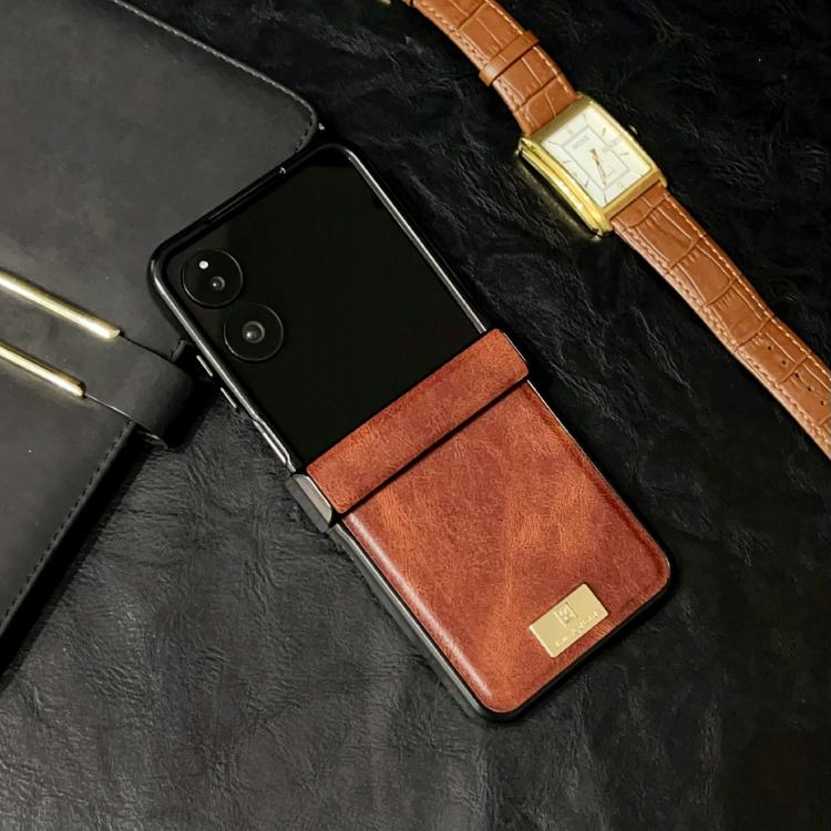 For Xiaomi Mix Flip 2 Crazy Horse Texture Three-stage Leather Phone Case