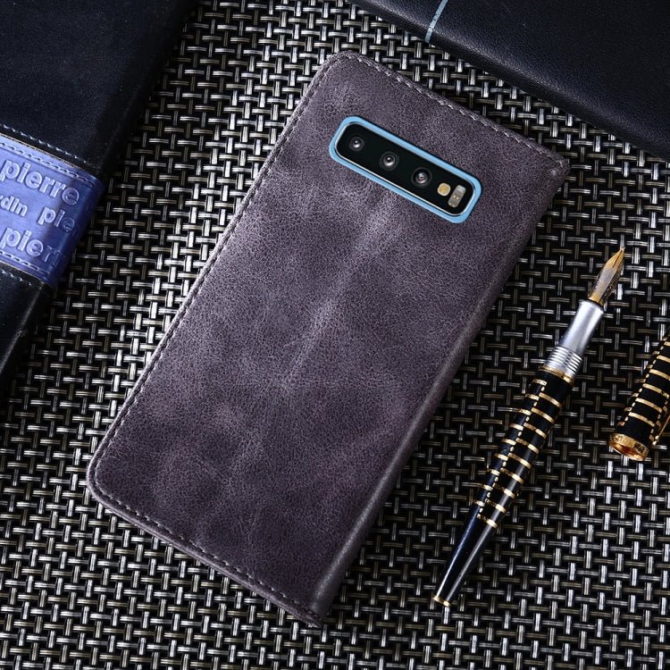 For Samsung Galaxy S10 Non-Magnetic Retro Texture Horizontal Flip Leather Case with Holder & Card Slots & Wallet