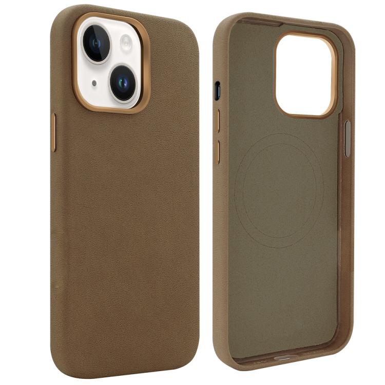 For iPhone 15 VIETAO Suede MagSafe PU Leather Phone Case