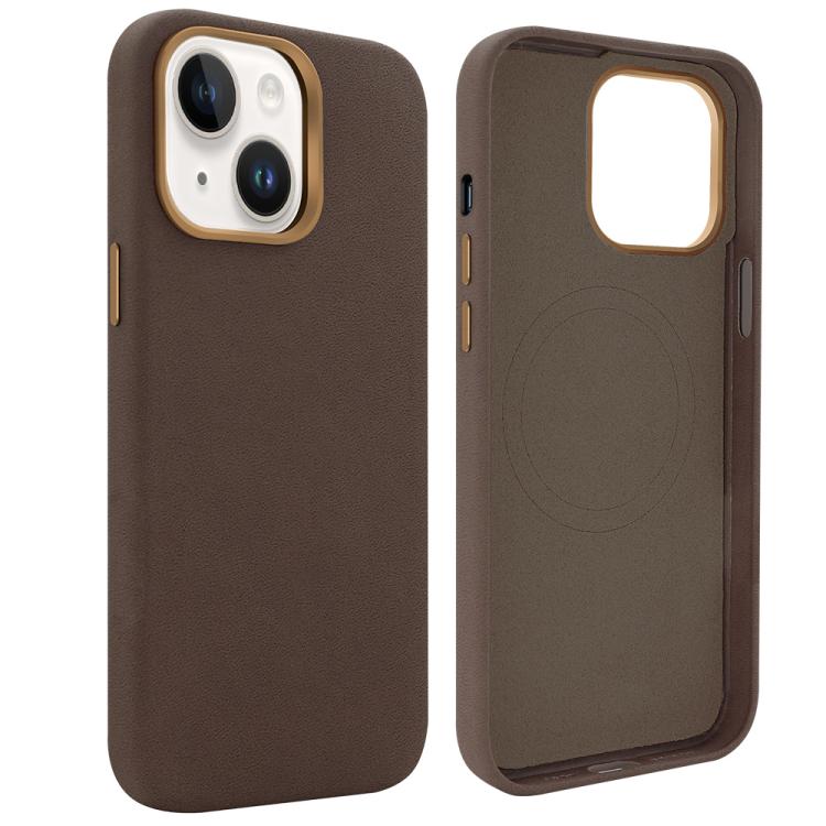For iPhone 15 VIETAO Suede MagSafe PU Leather Phone Case
