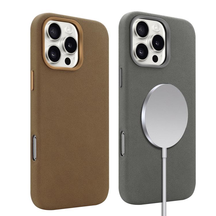 For iPhone 15 Pro Max VIETAO Suede MagSafe PU Leather Phone Case