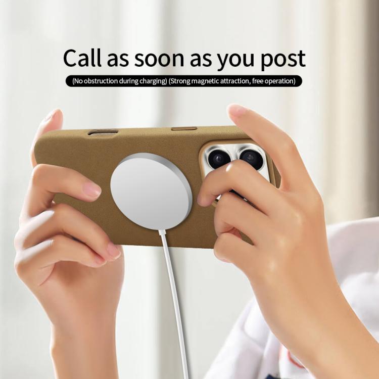 For iPhone 15 Pro Max VIETAO Suede MagSafe PU Leather Phone Case