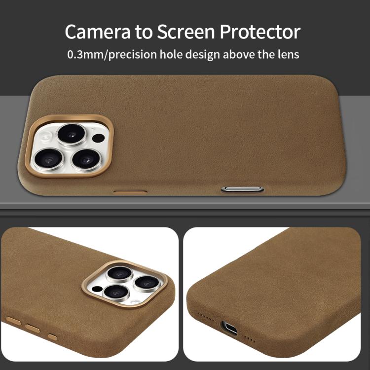 For iPhone 15 Pro Max VIETAO Suede MagSafe PU Leather Phone Case