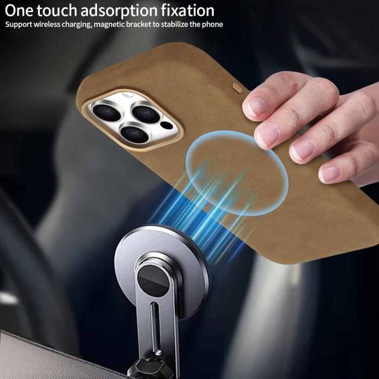 For iPhone 15 Pro Max VIETAO Suede MagSafe PU Leather Phone Case
