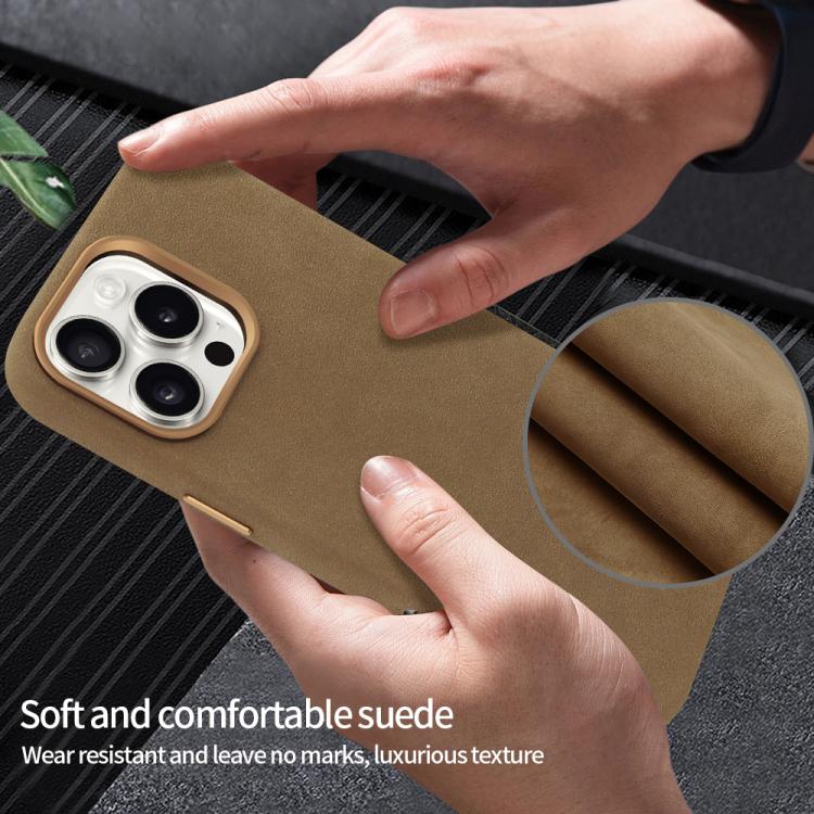 For iPhone 15 Pro Max VIETAO Suede MagSafe PU Leather Phone Case