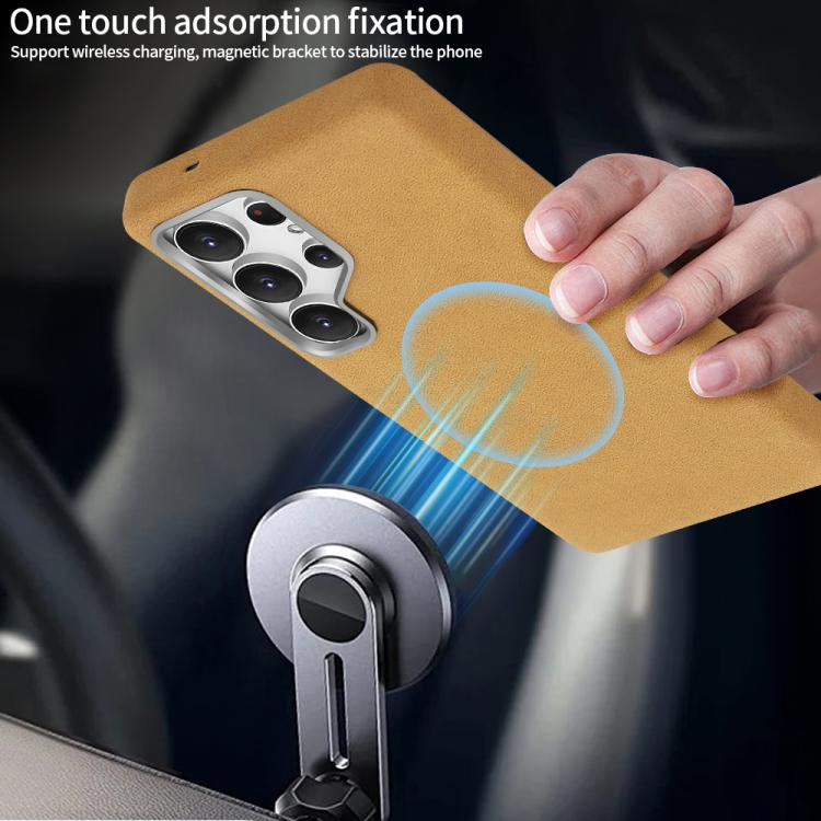 For Samsung Galaxy S24 Ultra 5G VIETAO Suede MagSafe PU Leather Phone Case