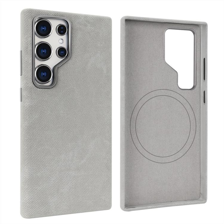 For Samsung Galaxy S25 Ultra 5G VIETAO Retro Denim Texture PU Leather MagSafe Phone Case