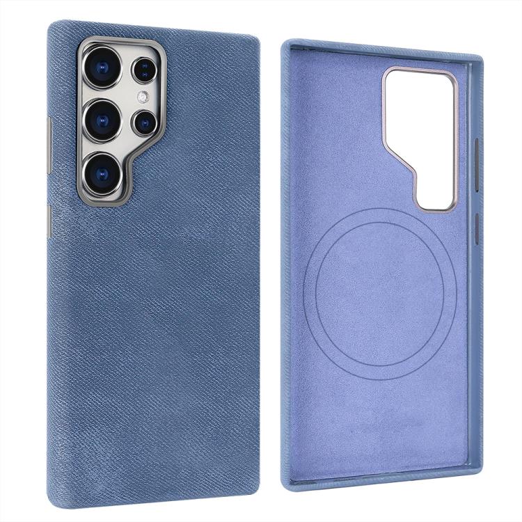 For Samsung Galaxy S24 Ultra 5G VIETAO Retro Denim Texture PU Leather MagSafe Phone Case