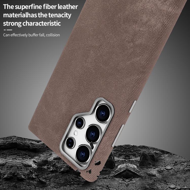 For Samsung Galaxy S25 Ultra 5G VIETAO Retro Denim Texture PU Leather MagSafe Phone Case