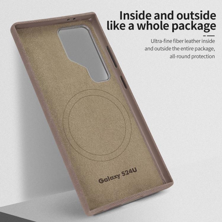 For Samsung Galaxy S25 Ultra 5G VIETAO Retro Denim Texture PU Leather MagSafe Phone Case