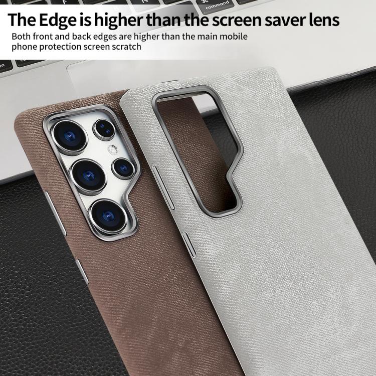 For Samsung Galaxy S24 Ultra 5G VIETAO Retro Denim Texture PU Leather MagSafe Phone Case