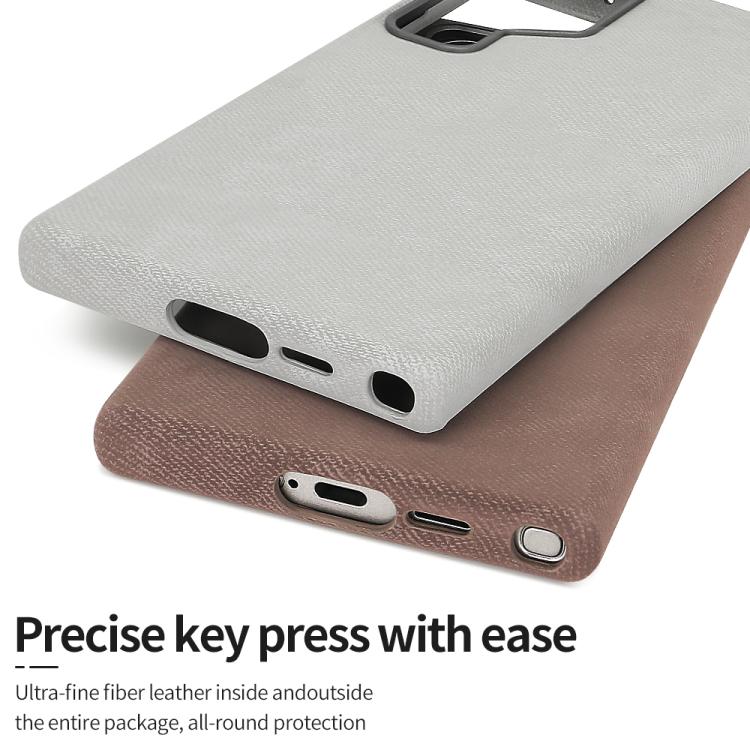 For Galaxy S26 Ultra 5G VIETAO Retro Denim Texture PU Leather MagSafe Phone Case