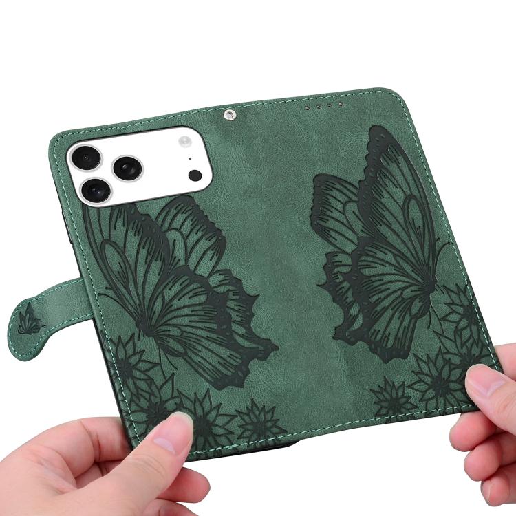 For iPhone 17 Pro Max Retro Skin Feel Butterflies Embossing Horizontal Flip Leather Phone Case