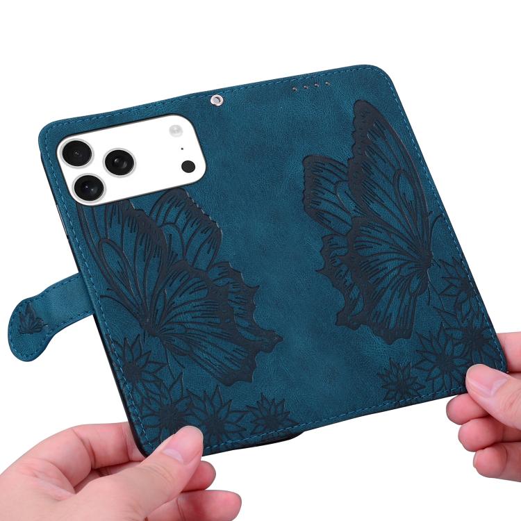 For iPhone 17 Pro Max Retro Skin Feel Butterflies Embossing Horizontal Flip Leather Phone Case
