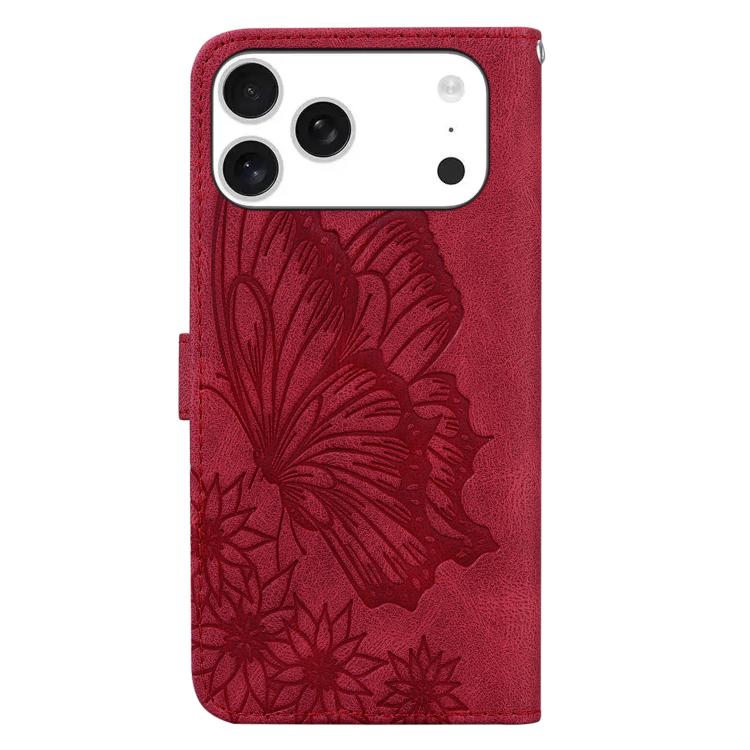 For iPhone 17 Pro Max Retro Skin Feel Butterflies Embossing Horizontal Flip Leather Phone Case