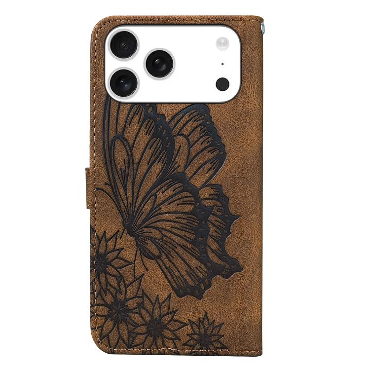 For iPhone 17 Pro Max Retro Skin Feel Butterflies Embossing Horizontal Flip Leather Phone Case