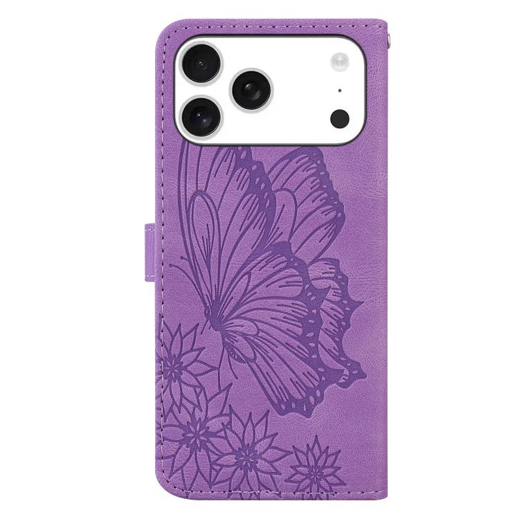 For iPhone 17 Pro Max Retro Skin Feel Butterflies Embossing Horizontal Flip Leather Phone Case