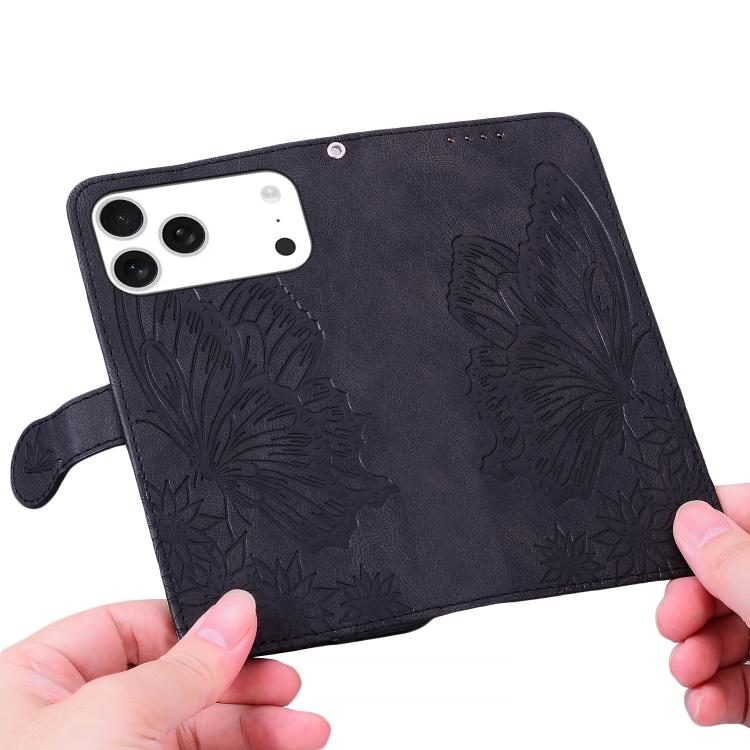For iPhone 17 Pro Retro Skin Feel Butterflies Embossing Horizontal Flip Leather Phone Case