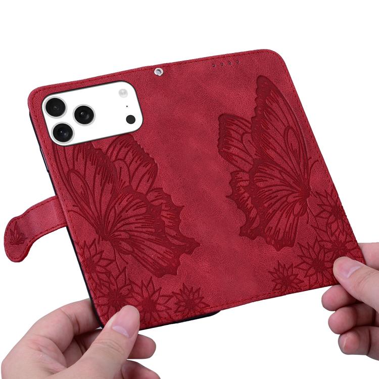 For iPhone 17 Pro Retro Skin Feel Butterflies Embossing Horizontal Flip Leather Phone Case