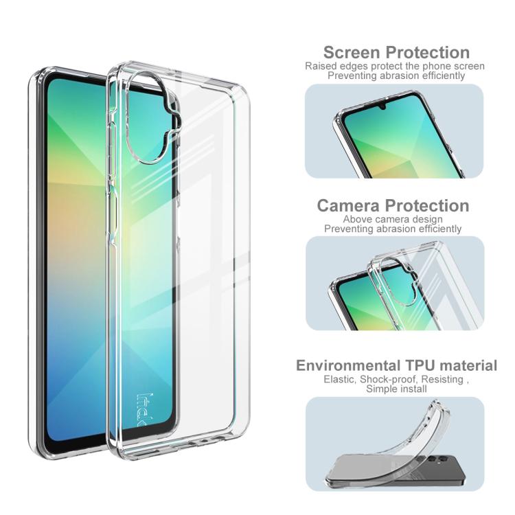For Samsung Galaxy A07 4G imak UX-10 Series Transparent Shockproof TPU Phone Case - Transparent