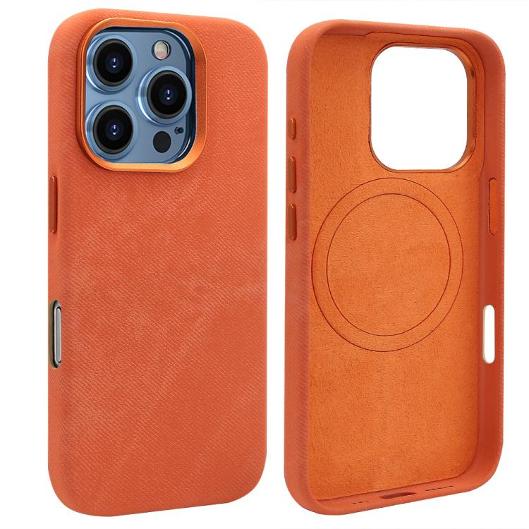 For iPhone 15 Pro Max VIETAO Retro Denim Texture PU Leather MagSafe Phone Case