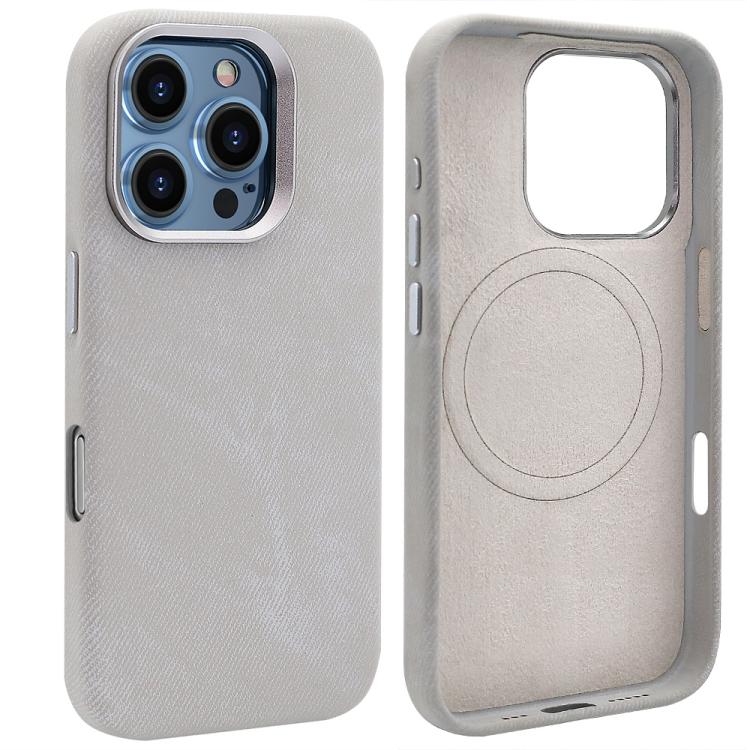 For iPhone 15 Pro Max VIETAO Retro Denim Texture PU Leather MagSafe Phone Case
