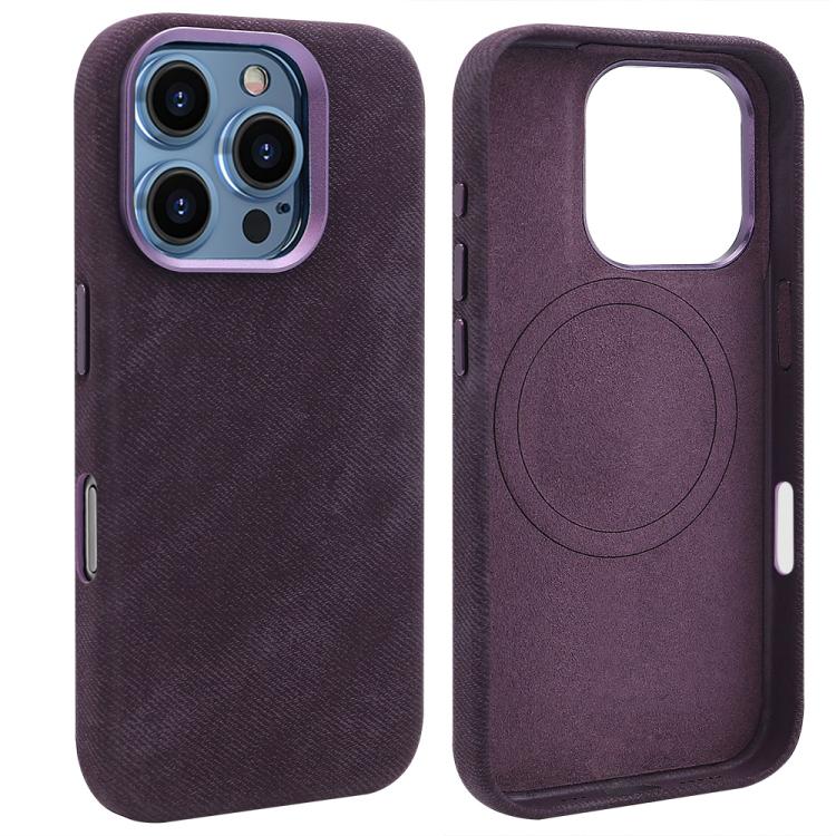 For iPhone 15 Pro VIETAO Retro Denim Texture PU Leather MagSafe Phone Case