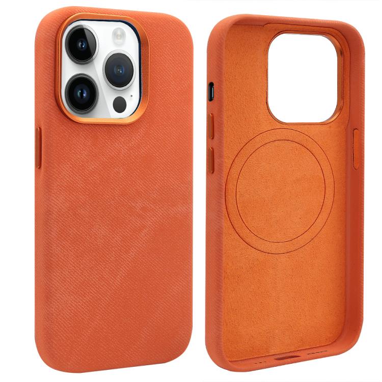 For iPhone 13 Pro Max VIETAO Retro Denim Texture PU Leather MagSafe Phone Case
