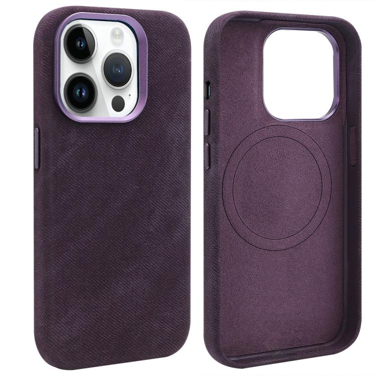 For iPhone 13 Pro VIETAO Retro Denim Texture PU Leather MagSafe Phone Case