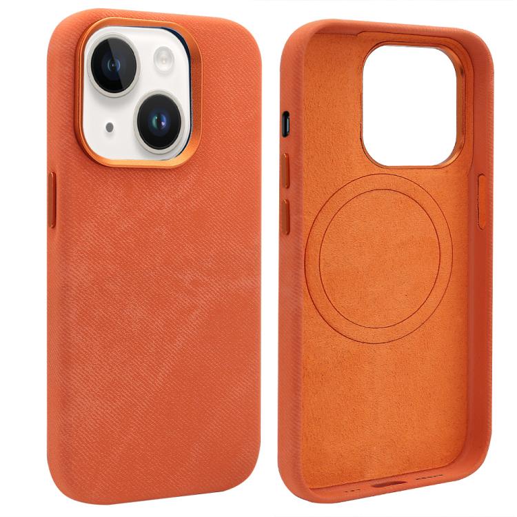 For iPhone 13 VIETAO Retro Denim Texture PU Leather MagSafe Phone Case