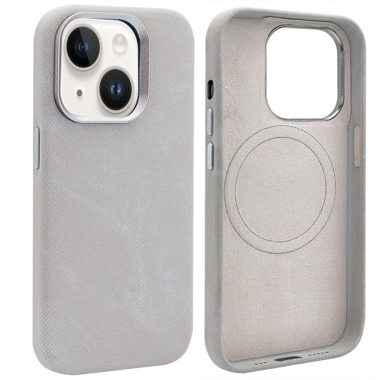 For iPhone 13 VIETAO Retro Denim Texture PU Leather MagSafe Phone Case