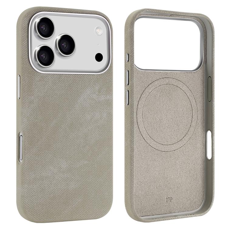 For iPhone 17 Pro Max VIETAO Retro Denim Texture PU Leather MagSafe Phone Case