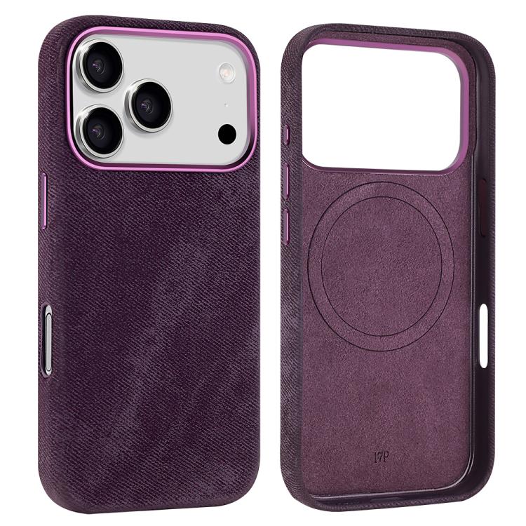 For iPhone 17 Pro Max VIETAO Retro Denim Texture PU Leather MagSafe Phone Case