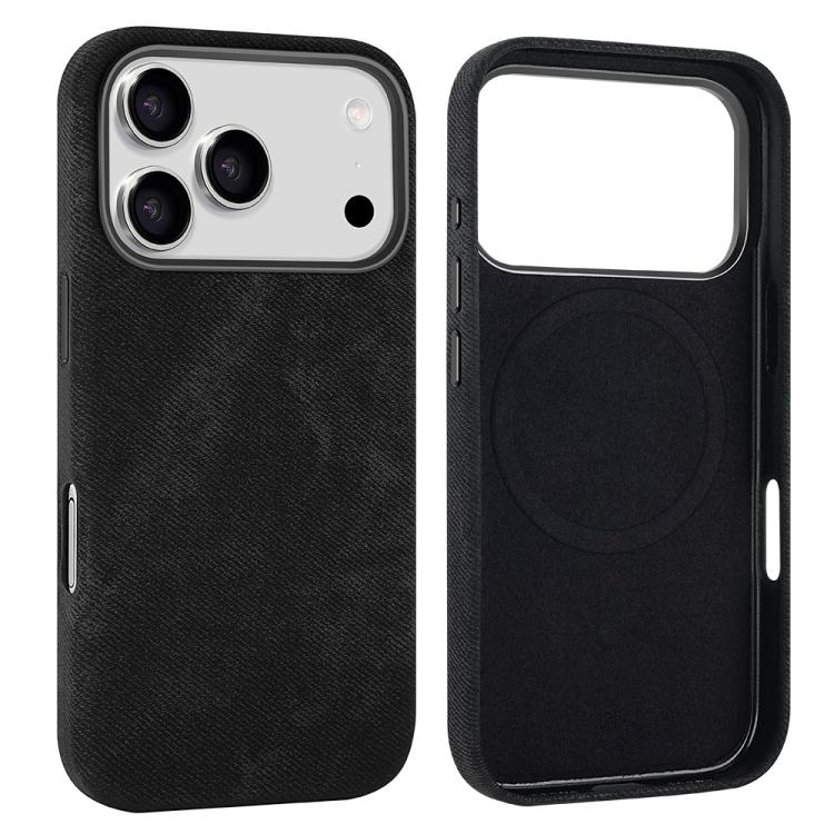 For iPhone 17 Pro Max VIETAO Retro Denim Texture PU Leather MagSafe Phone Case