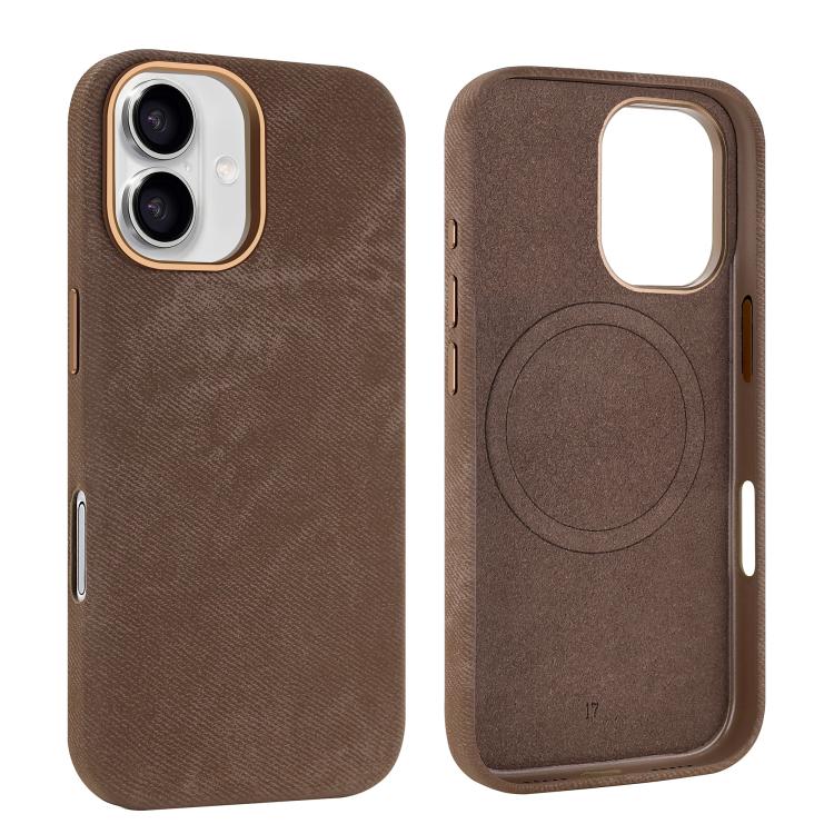 For iPhone 17 VIETAO Retro Denim Texture PU Leather MagSafe Phone Case