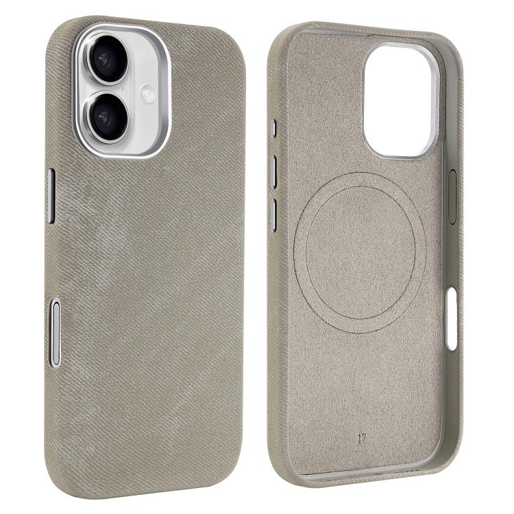 For iPhone 17 VIETAO Retro Denim Texture PU Leather MagSafe Phone Case