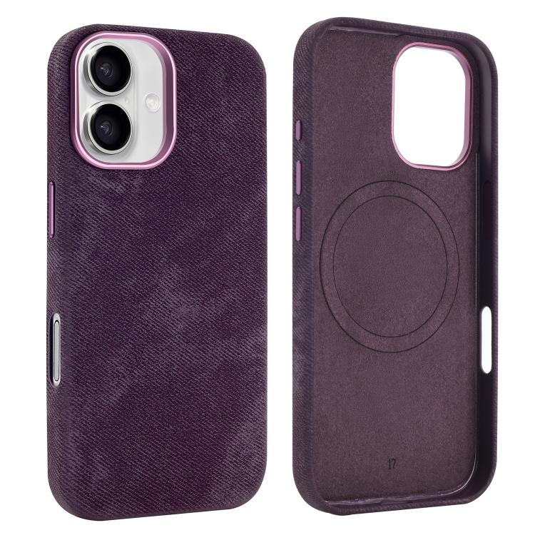 For iPhone 17 VIETAO Retro Denim Texture PU Leather MagSafe Phone Case