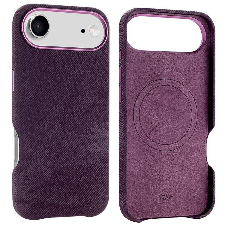 For iPhone Air VIETAO Retro Denim Texture PU Leather MagSafe Phone Case