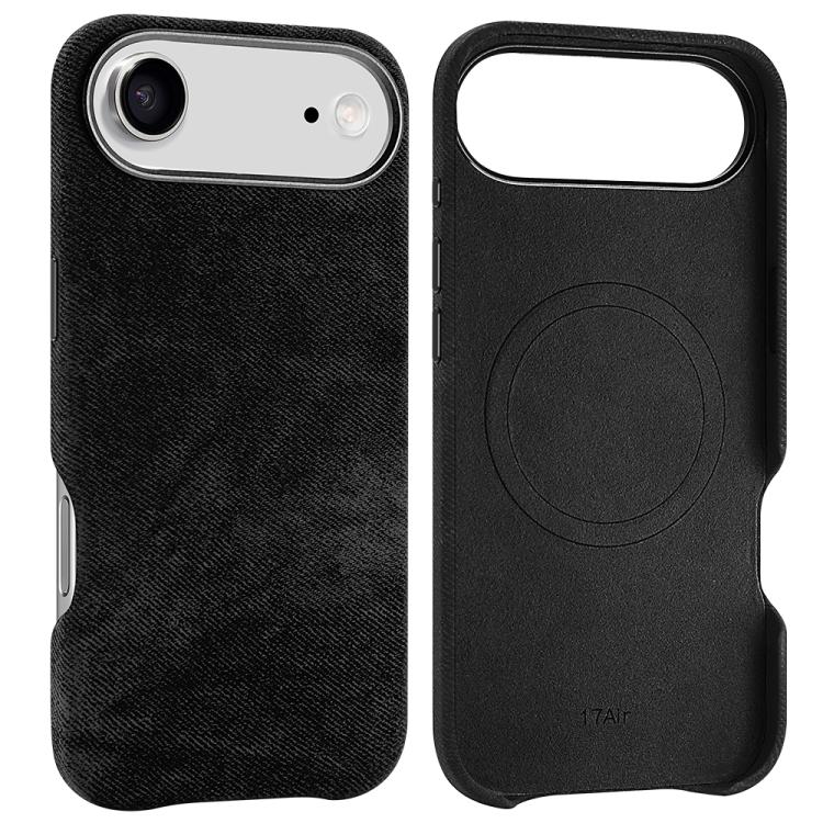 For iPhone Air VIETAO Retro Denim Texture PU Leather MagSafe Phone Case