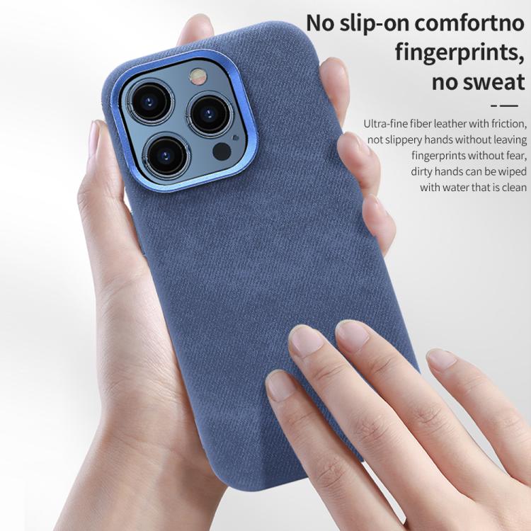 For iPhone 13 Pro VIETAO Retro Denim Texture PU Leather MagSafe Phone Case