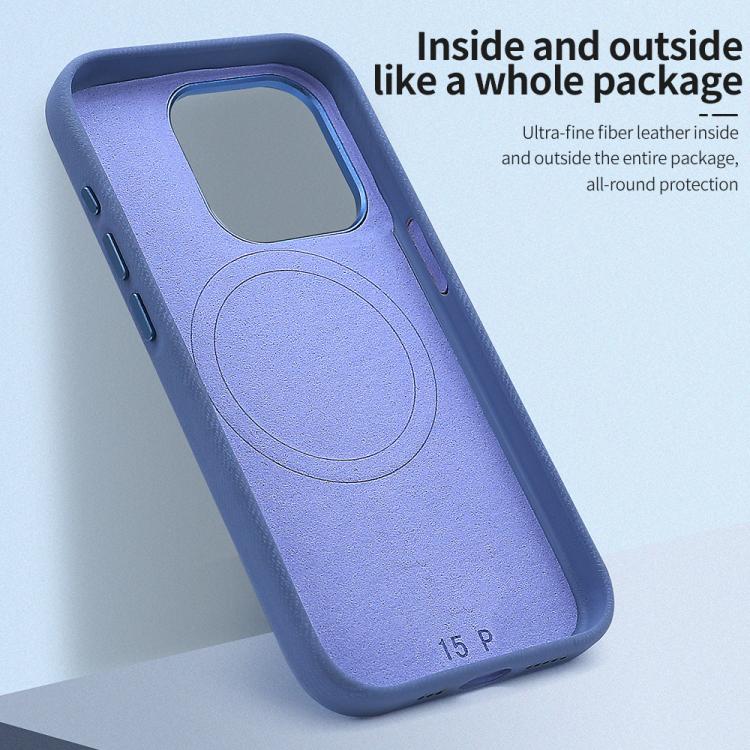 For iPhone 17 VIETAO Retro Denim Texture PU Leather MagSafe Phone Case