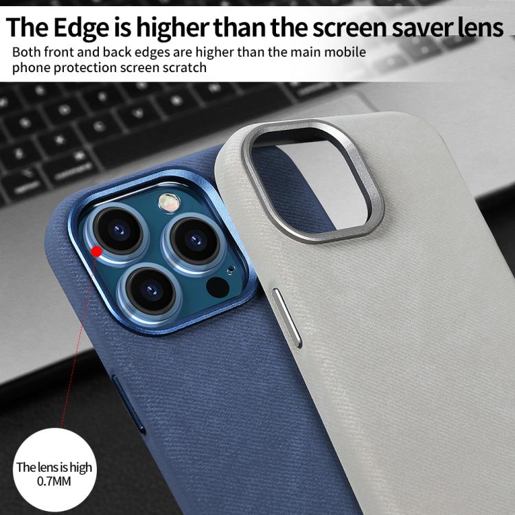 For iPhone 17 Pro Max VIETAO Retro Denim Texture PU Leather MagSafe Phone Case