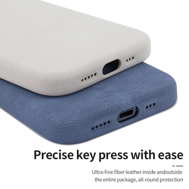 For iPhone 15 VIETAO Retro Denim Texture PU Leather MagSafe Phone Case