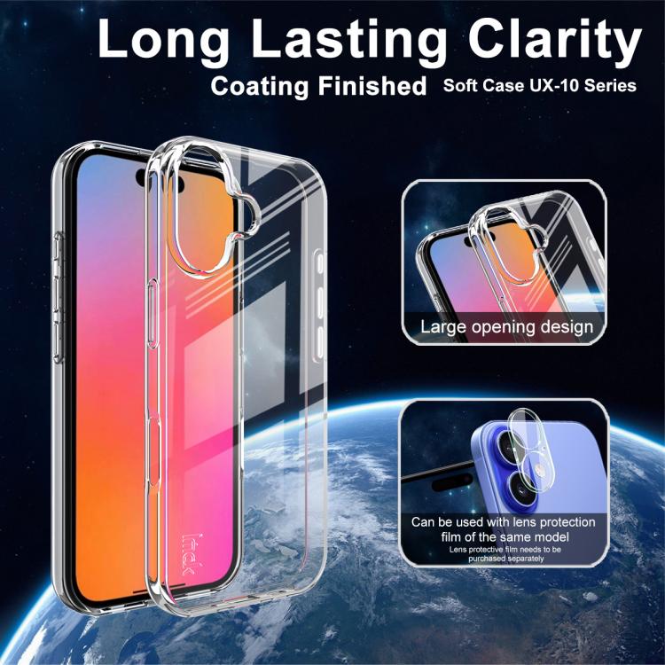 For iPhone 17 imak UX-10 Series Transparent Shockproof TPU Phone Case - Transparent