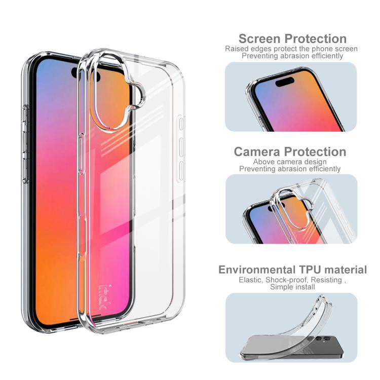 For iPhone 17 imak UX-10 Series Transparent Shockproof TPU Phone Case - Transparent