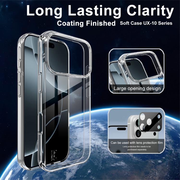 For iPhone 17 Pro imak UX-10 Series Transparent Shockproof TPU Phone Case - Transparent