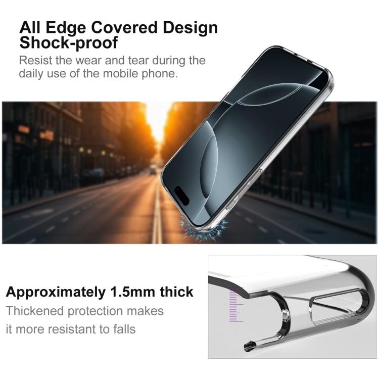 For iPhone 17 Pro Max imak UX-10 Series Transparent Shockproof TPU Phone Case - Transparent