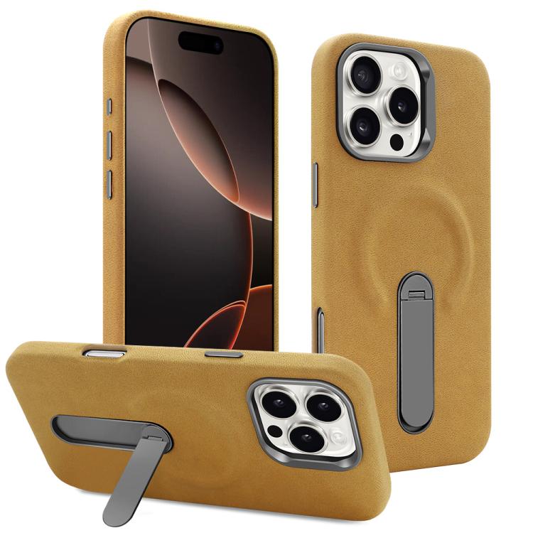 For iPhone 16 Pro VIETAO Suede MagSafe PU Leather Phone Case with Holder