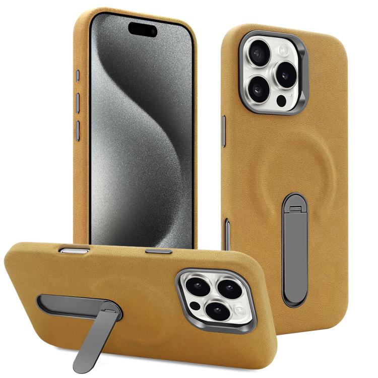 For iPhone 15 Pro Max VIETAO Suede MagSafe PU Leather Phone Case with Holder